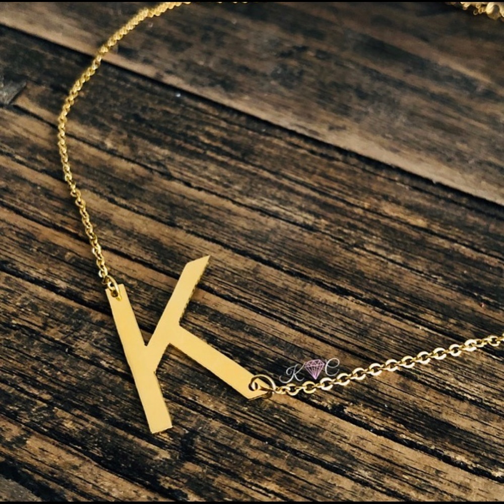 Gold “K” Initial Necklace